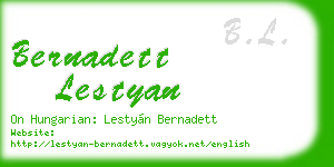 bernadett lestyan business card